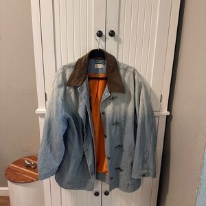 Striped Jacket with Brown Collar